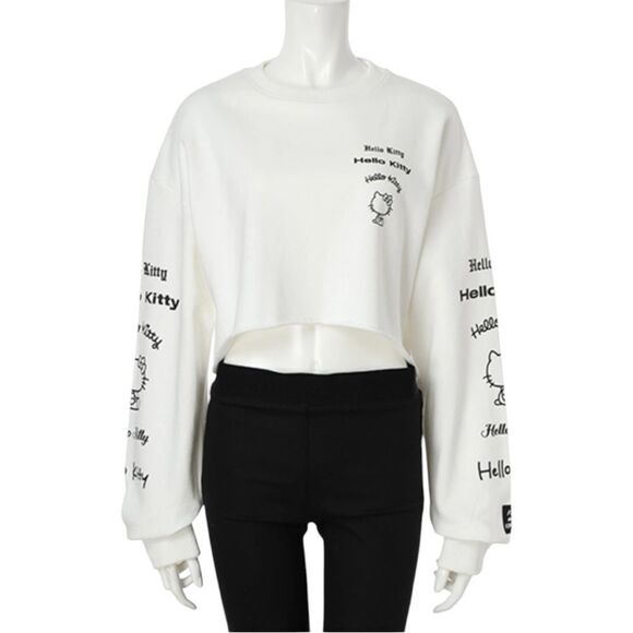 Fig & Viper White  Hello Kitty Pullover Raw Hem Sweater 
Size M - Picture 3 of 11